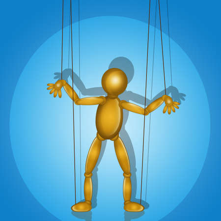 funny illustration of puppeteerの写真素材