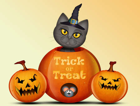 illustration of Halloween trick or treatの写真素材