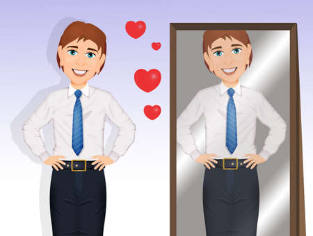 illustration of narcissist manの写真素材