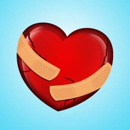 illustration of broken heartの写真素材