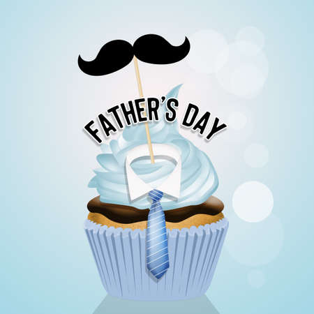 illustration of cupcake for fathers dayの写真素材