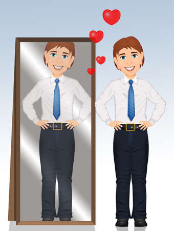 illustration of narcissist manの写真素材