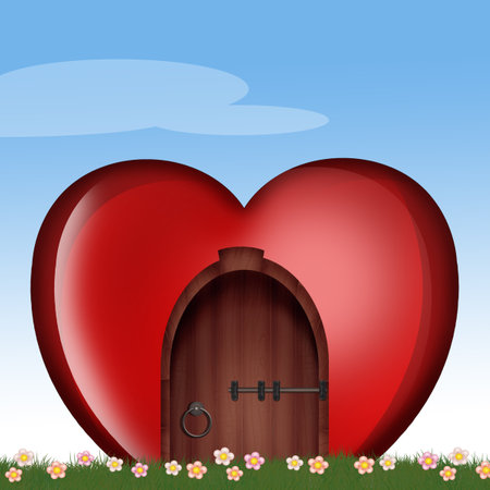 the house of the heart in the woodsの写真素材