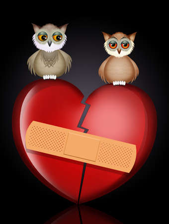 illustration of broken heart for divorceの写真素材