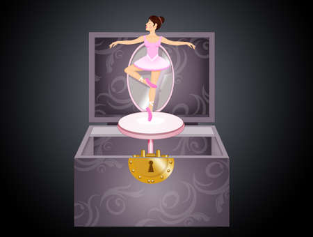 illustration of music box setの写真素材