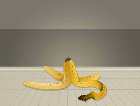 illustration of banana peelの写真素材