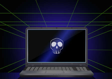 illustration of hacker attack on computersの写真素材