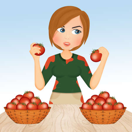 illustration of la tomatina festivalの写真素材