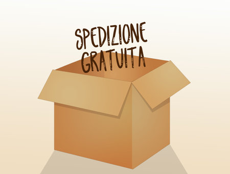 illustration of free shipping cardboard boxの写真素材