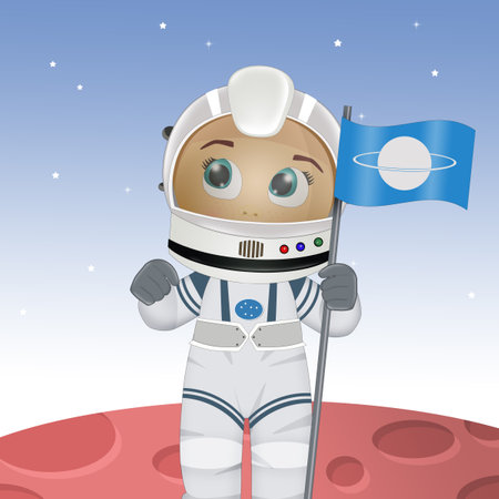 illustration of funny baby astronautの写真素材
