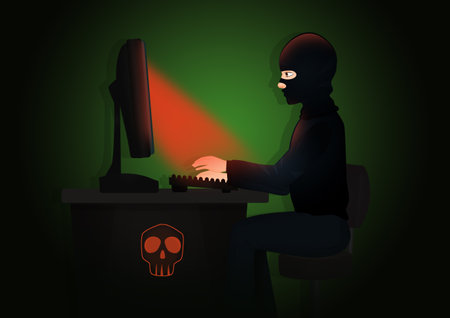 illustration of hacker danger alertの写真素材