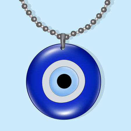 illustration of lucky buddha eye necklaceの写真素材