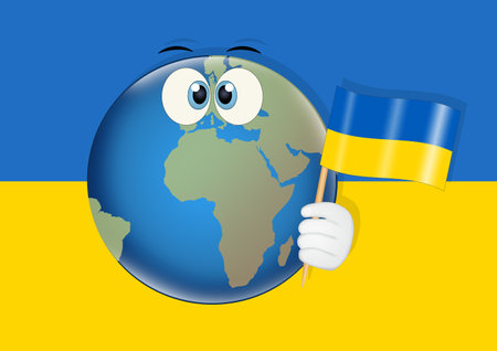 illustration of humanitarian aid for Ukraineの写真素材