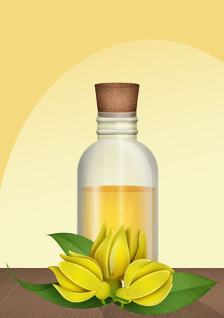 illustration of ylang ylang oilの写真素材