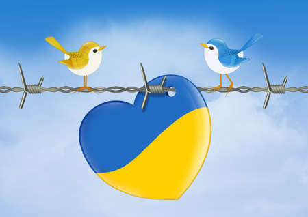 illustration of heart love for Ukraineの写真素材