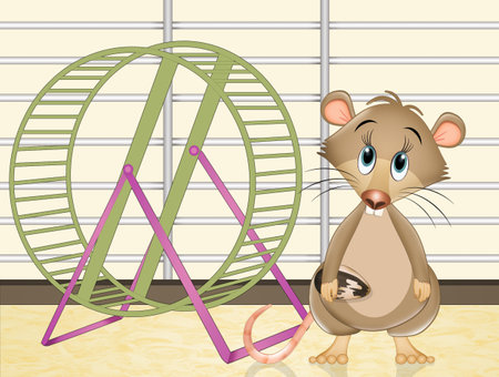 funny hamster illustrationの写真素材