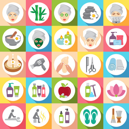 Set of beauty spa iconsのイラスト素材