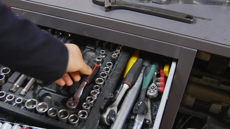 box of tools for auto repair
