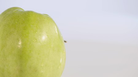 Grren apples on a white background.の写真素材