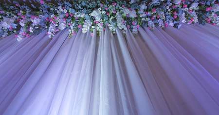 Wedding backdrop with flower decoration.の写真素材