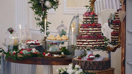 Delicious candy bar at a wedding
