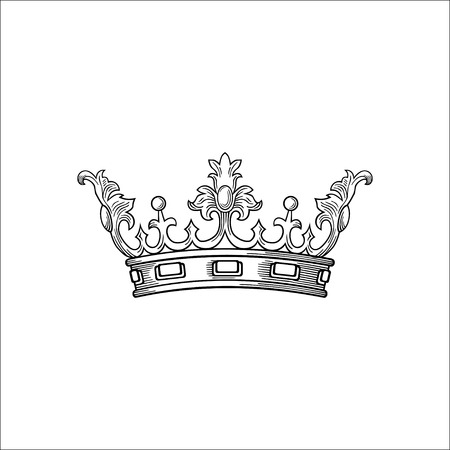ANTIQUE ORNAMENT CROWN VECTOR ILUSTRATIONのイラスト素材