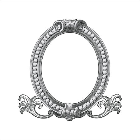 ANTIQUE ORNAMENT FRAME VECTOR ILUSTRATIONのイラスト素材