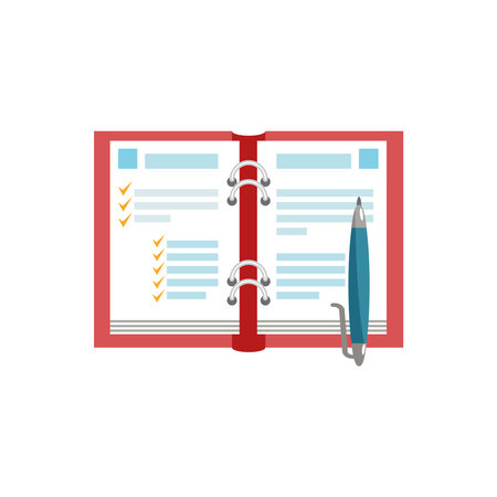 Agenda Book Business Icon Vectorのイラスト素材