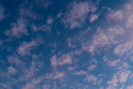 Sunset sky over the forest. clouds in the skyの写真素材