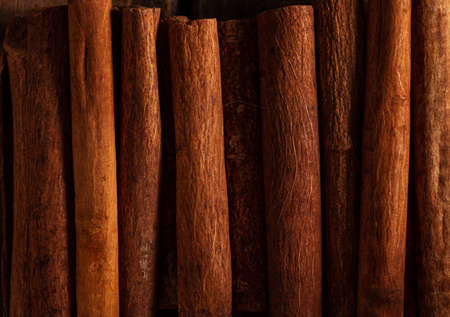 macrophotography of cinnamon sticks. top viewの写真素材