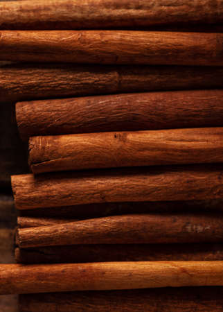 macrophotography of cinnamon sticks. top viewの写真素材