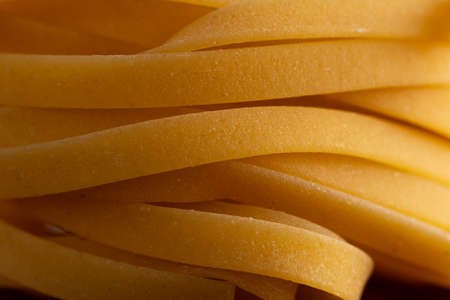 Macrophotography of pasta. Wide pasta close, tangled tangleの写真素材