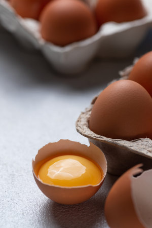 a broken egg in its shell