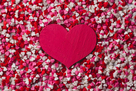 A big pink heart with small hearts