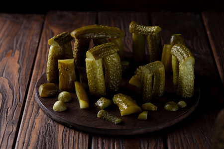 Pickles on top of each otherの写真素材