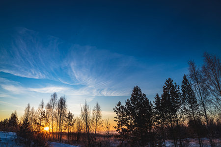 Dawn skies, delicate colors, bright sky