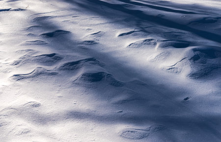 Snow cover, a pattern of snowflakesの写真素材