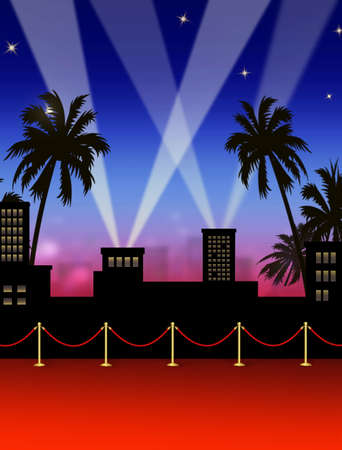 Red carpet paparazzi, 3D illustration space for textの写真素材