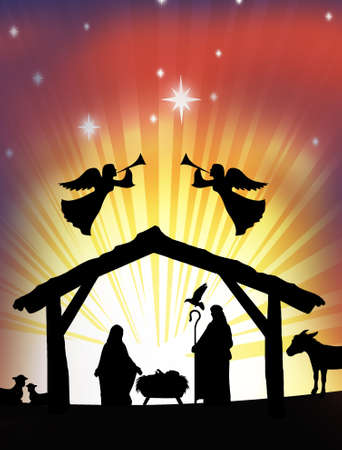 Nativity Silhouetteの写真素材