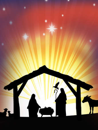 Nativity Silhouetteの写真素材