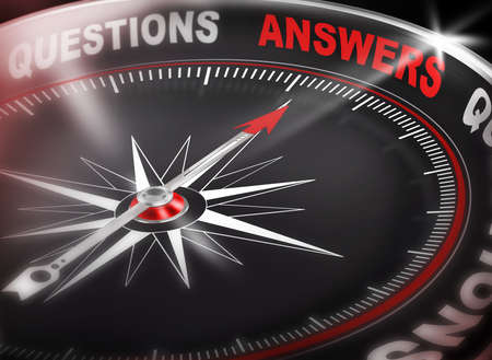 Answers compass Assurance Concept 3dの写真素材