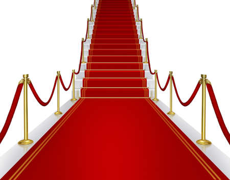 Red carpet, 3D illustrationの写真素材