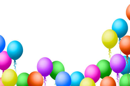 Balloons party, celebration, space for textの写真素材