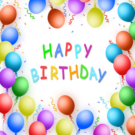 Happy Birthday Balloons, Bannerの写真素材