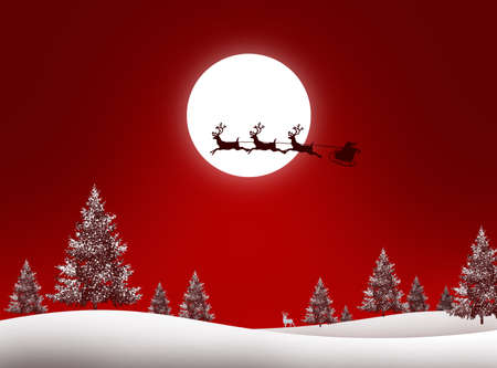 Christmas, tree Season december, red backgroundの写真素材