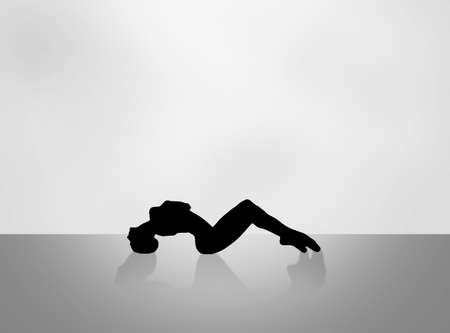 Ballet dancer in silhouette dancingの写真素材