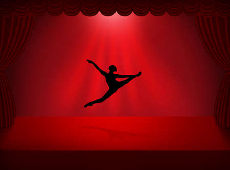 Ballet dancer in silhouette dancingの写真素材