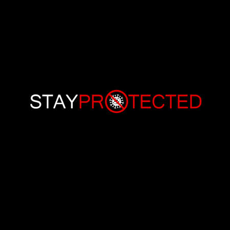 Stay protected, text coronavirusの写真素材
