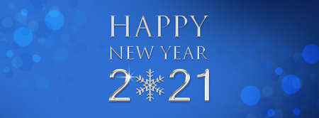 Happy New Year 2021 holiday Silver text designの写真素材
