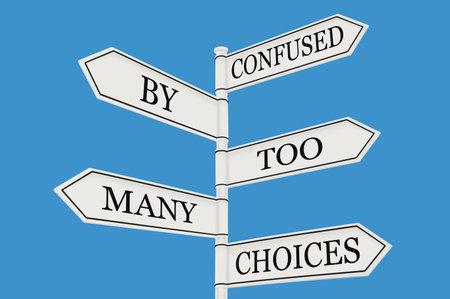 Management, Choice confused by to many, Business choose the directionの写真素材